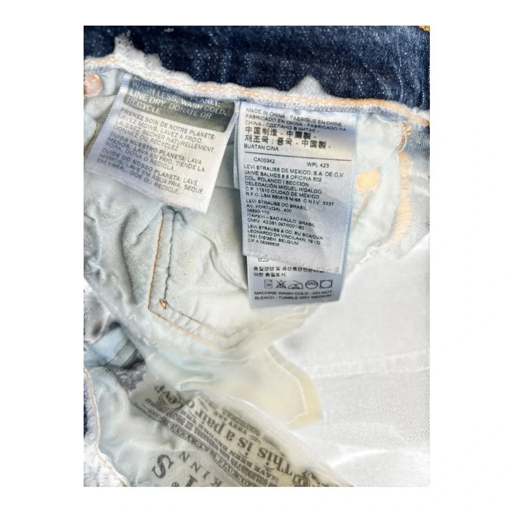 Levi's 501 Blue Skinny Fit Jeans with Classic Denim Wash Size S